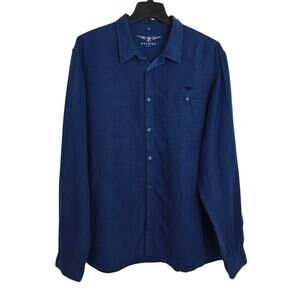 Escales Paris Linen Button Front Shirt Mens Size 3XL Blue Numbered Limited